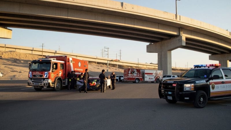 Adolescente de 14 años sobrevive tras caer de paso elevado en Chihuahua