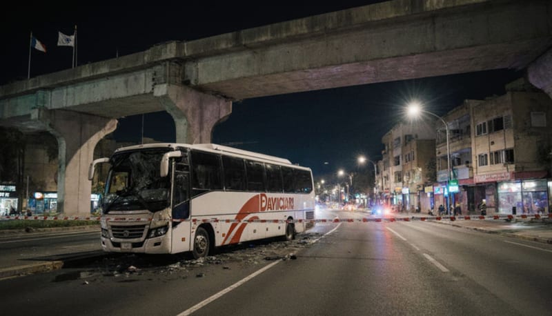 Autobús del equipo Caliente de Durango sufre accidente en avenida Juan Pablo II de Chihuahua