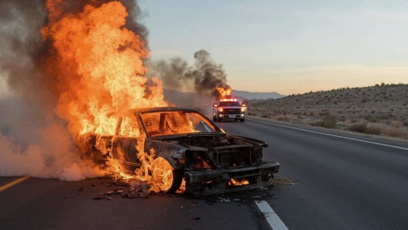Automóvil se incendia en el Periférico de la Juventud causando caos vehicular