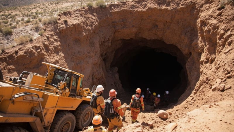 Autoridades realizan operativo de búsqueda en tiro de mina en Parral