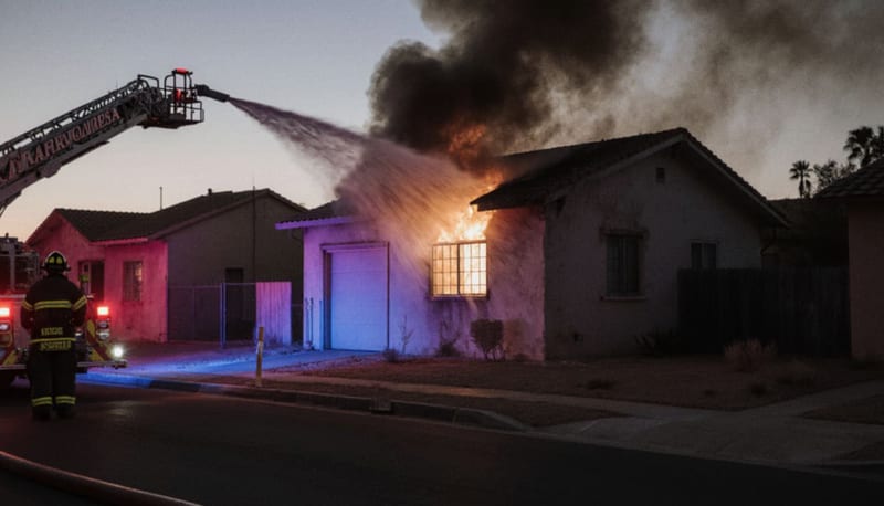 Bomberos de Delicias controlan incendio en vivienda de la colonia PRI sin lesionados