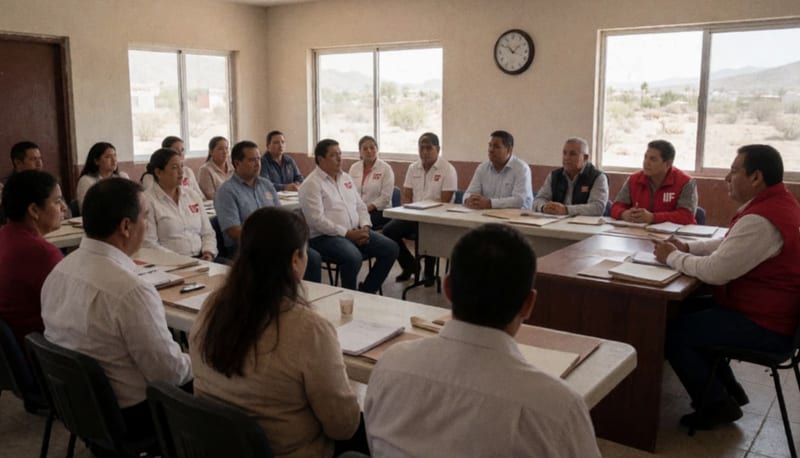 Funcionarios y personal del DIF de Camargo reunidos en taller de prevención familiar