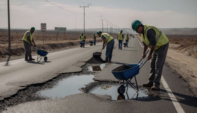 Camargo intensifica trabajos de bacheo ante daños ocasionados por las lluvias recientes