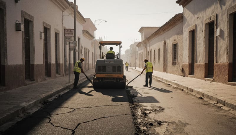 Camargo intensifica trabajos de reparación vial en el centro con el programa Tache a Cada Bache