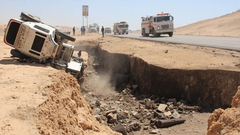 Camión de concreto “se fue solo” y terminó volcado en un arroyo tras que su chofer fue por un café (noticias de Chihuahua)