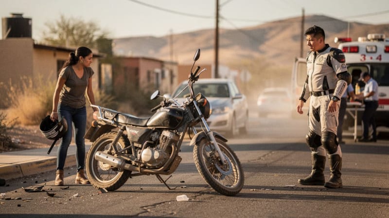 Camioneta impacta motocicleta en Camargo tras ignorar señal de alto