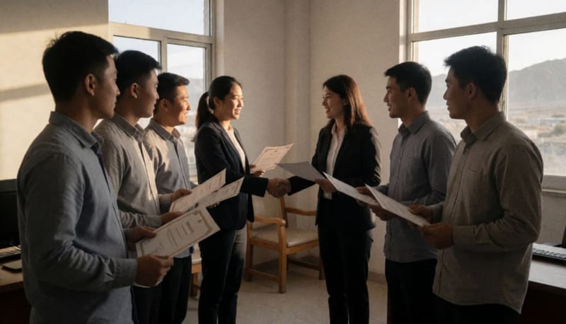 Personal del CEJUM Parral mostrando certificados tras completar curso de lengua rarámuri