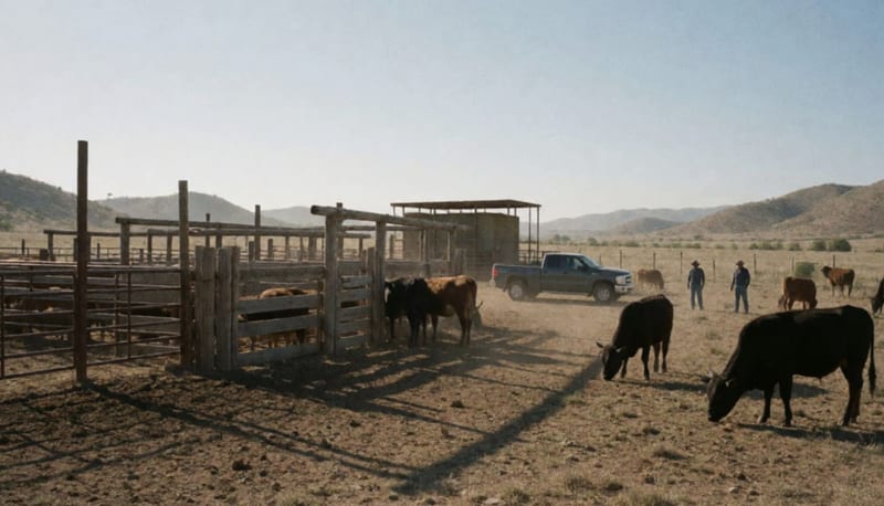 Ganado en una zona rural del estado durante operaciones de inspección sanitaria