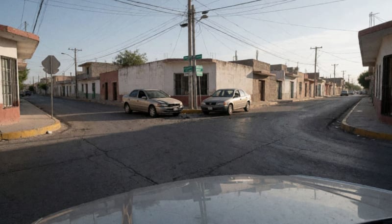 Dos vehículos dañados en una intersección urbana tras un fuerte impacto vehicular