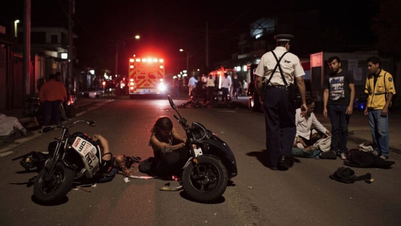 Choque entre dos motocicletas en El Pedregal deja tres lesionados y daños por al menos 13 mil pesos
