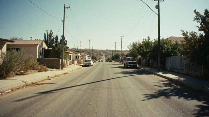 Fila de viviendas residenciales en una calle de desarrollo habitacional del norte de México