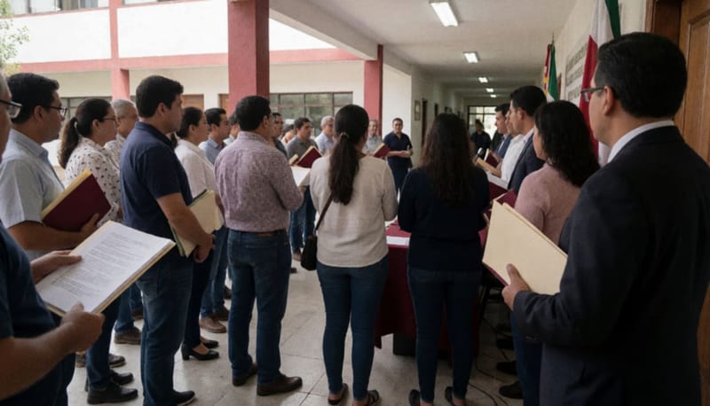 Grupo de activistas y ciudadanos en conferencia de prensa discutiendo sobre política electoral