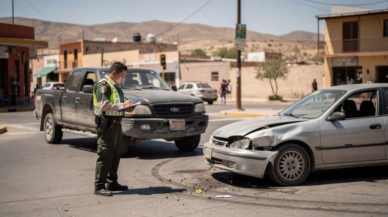 Conductor ignora alto y causa aparatoso choque en el centro de Camargo