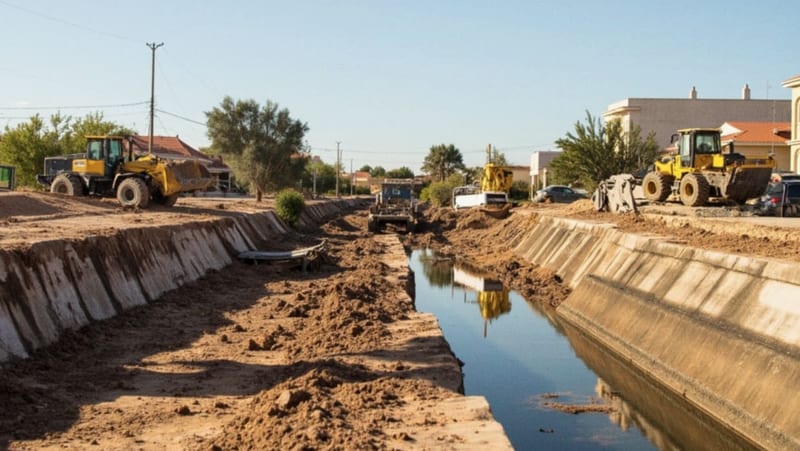 Delicias activa operativo de limpieza en canales tras inundación en Nicolás Bravo
