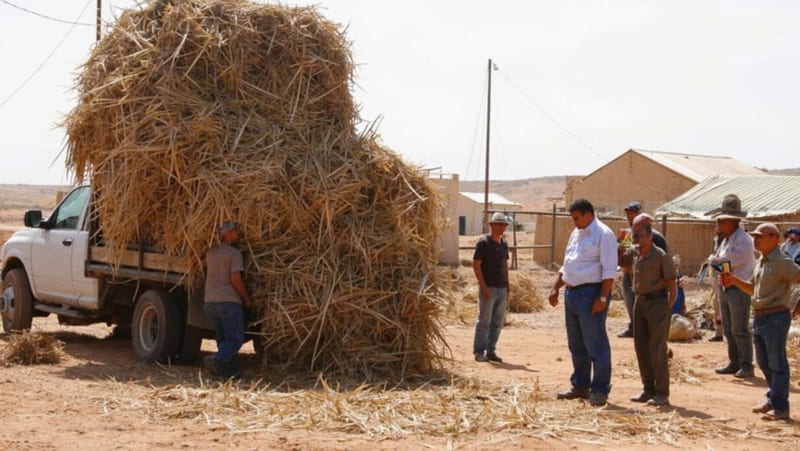 Edith Escárcega entrega mil pacas de esquilmos a productores de Nuevo Casas Grandes