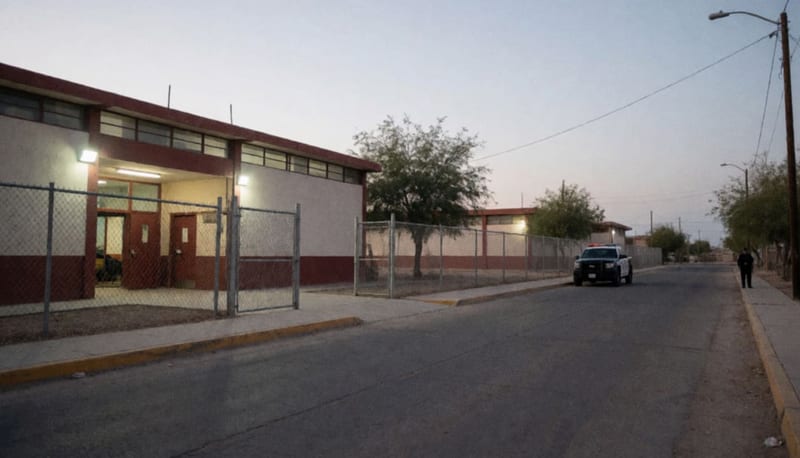 Instalación escolar con presencia de vigilancia municipal durante el período vacacional