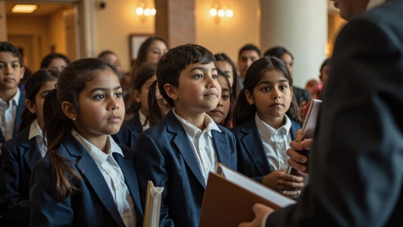 Estudiantes de Ojinaga participan en el programa “Oficial por un Día” en el Palacio Municipal