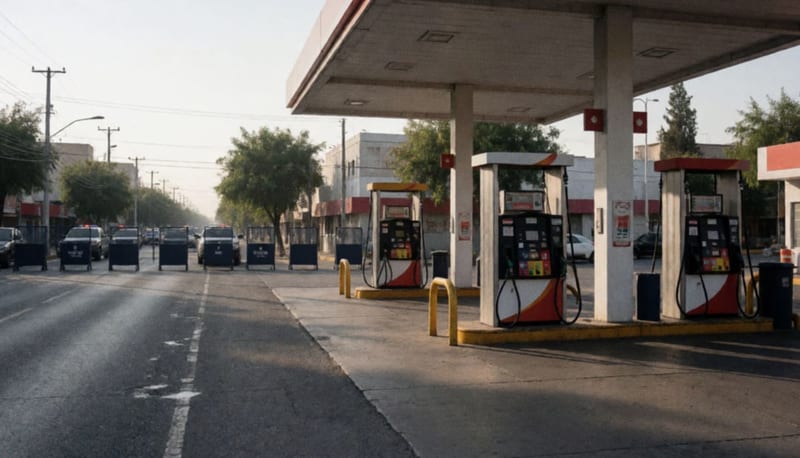 Bombas despachadoras inmovilizadas en una gasolinera de la avenida Independencia durante operativo federal