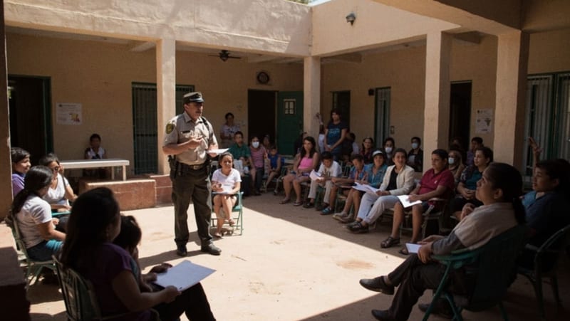 GOHECHI de la Fiscalía realiza reunión de prevención con padres en la Primaria Ignacio López Rayón, en Nuevo Casas Grandes