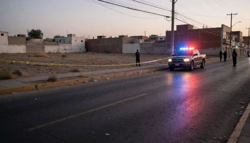 Terreno acordonado por autoridades en zona adyacente al periférico de la capital chihuahuense