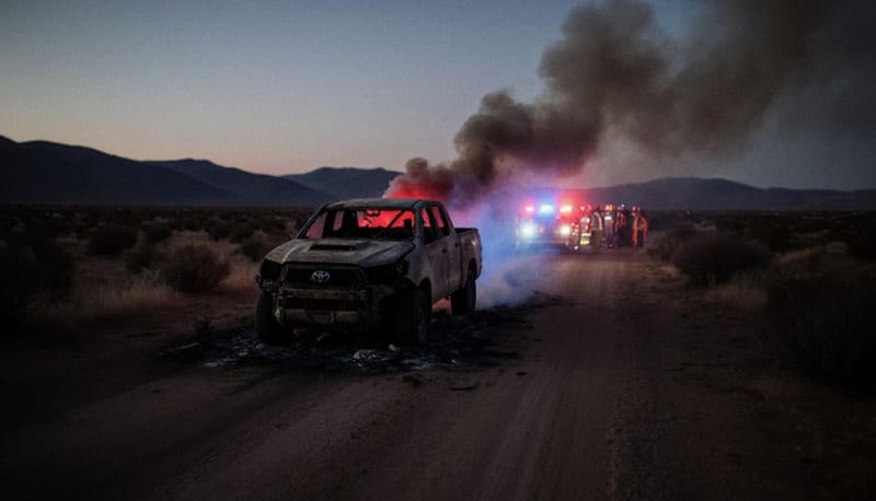 Hallan tres cuerpos calcinados en camino rural entre Chihuahua y Parral