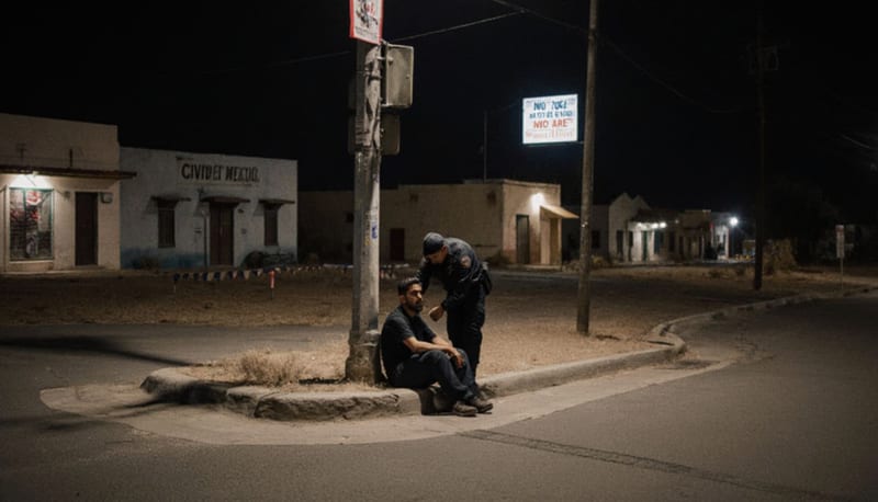 Hombre alcoholizado sufre caída en la calle en Ojinaga