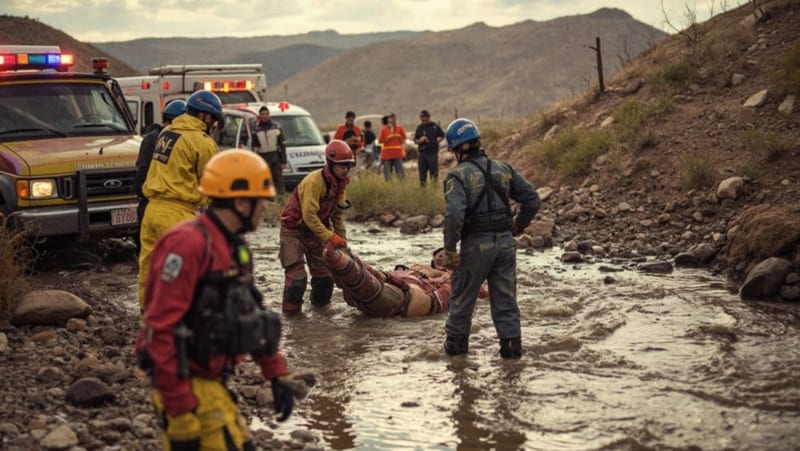 Hombre muere arrastrado por aguas del arroyo San Antonio en Cuauhtémoc