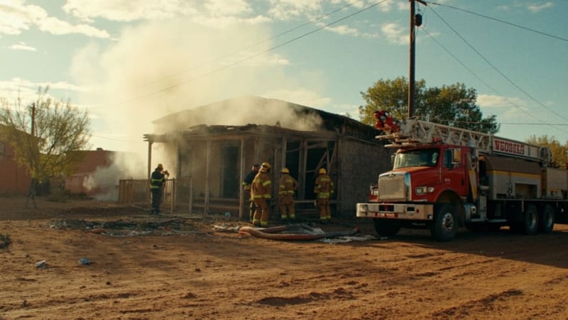 Incendio consume casa en Ojinaga; bomberos evitan mayor daño