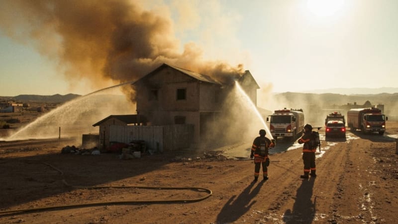 Incendio consume vivienda de dos pisos en la colonia Rosario de Chihuahua