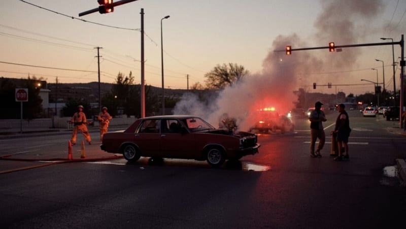 Incendio de vehículo en Avenida Río Conchos: Bomberos acudieron tras falla mecánica