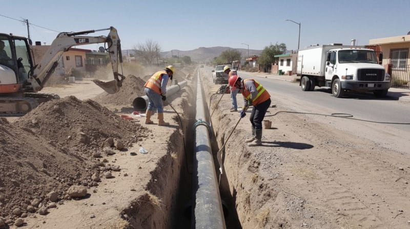 JMAS restablece servicio de agua en la colonia La Huerta de Parral