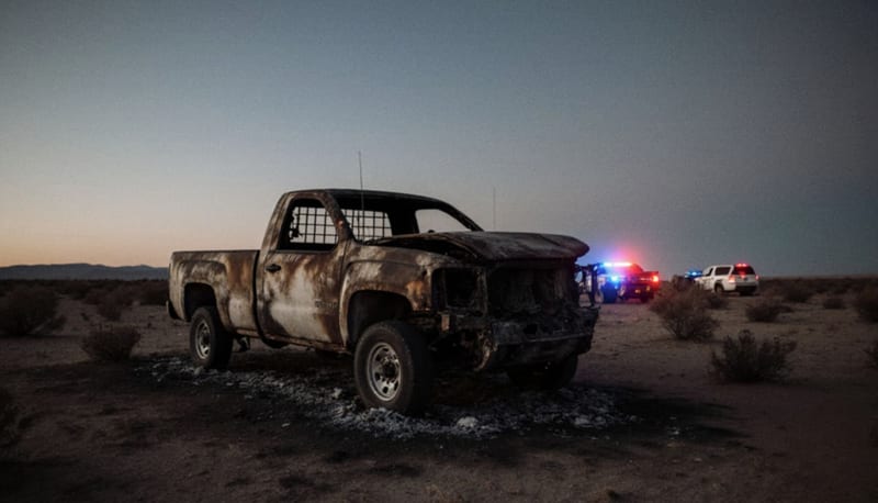 Localizan camioneta incinerada con víctimas tras enfrentamiento armado en Satevó