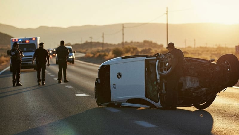 Madre e hijos sufren accidente en carretera Chihuahua-Juárez