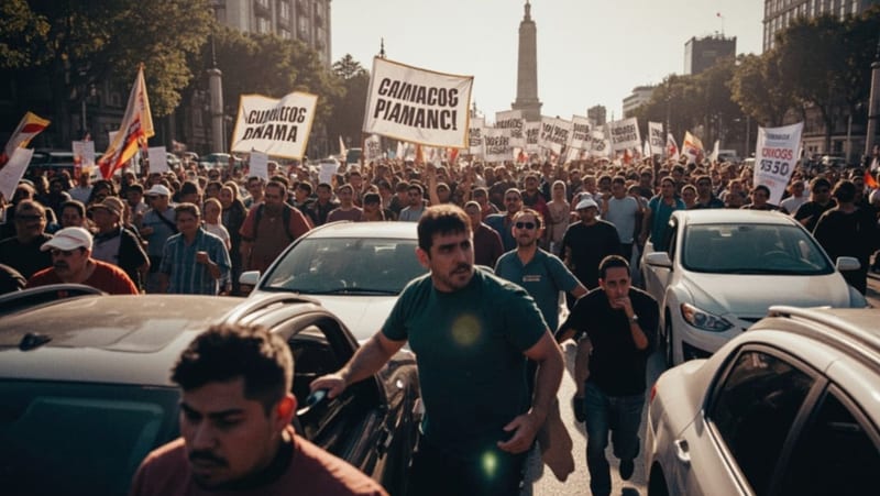 Marcha de Morena contra Maru Campos inicia con empujones en Chihuahua