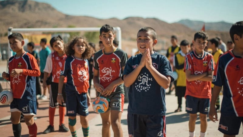 Grupo de deportistas reunidos en una explanada bajo el sol del norte de México