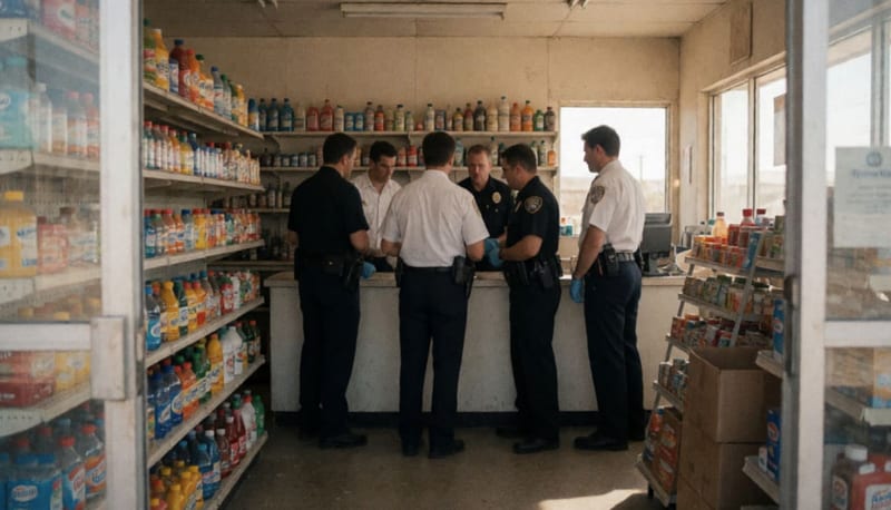 Paramédicos atienden a personas lesionadas dentro de una bodega durante una tarde soleada