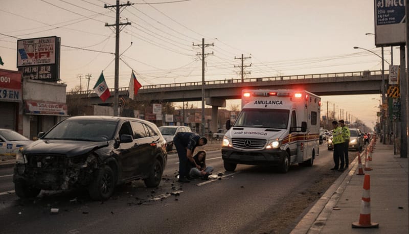 Mujer lesionada tras colisión en avenida Tecnológico de Delicias; daños superan 30 mil pesos