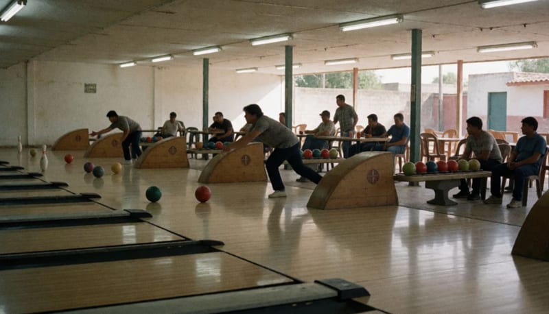 Jugadores en competencia en las pistas de boliche del Bol Parral durante el torneo de los lunes