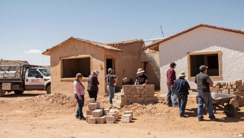 Ojinaga impulsa programa con ladrillo de adobe subsidiado para mejoras en viviendas