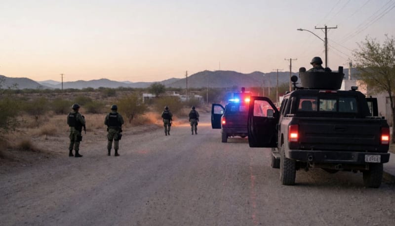 Patrullas y elementos militares en operativo de vigilancia en zona rural del municipio de Parral