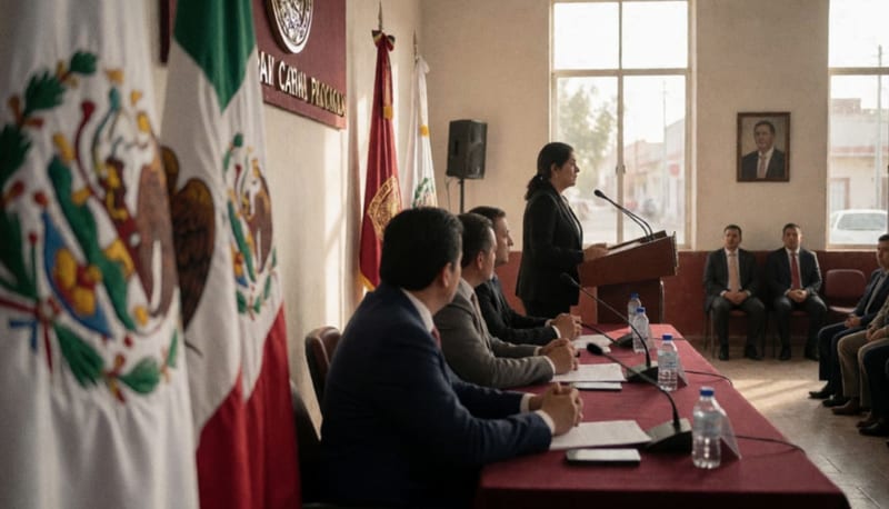 Dirigente del PAN durante evento oficial en municipio de Chihuahua