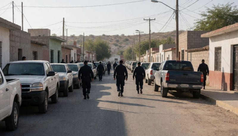 Elementos de seguridad realizando patrullaje preventivo en calles residenciales de Cuauhtémoc durante el día