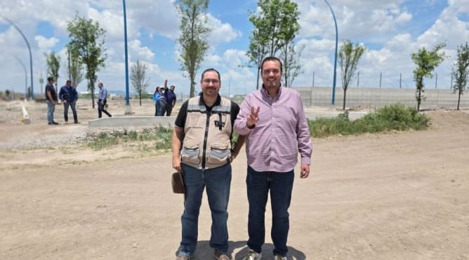 Polideportivo de Camargo avanza en su construcción: Jorge Aldana supervisa los trabajos
