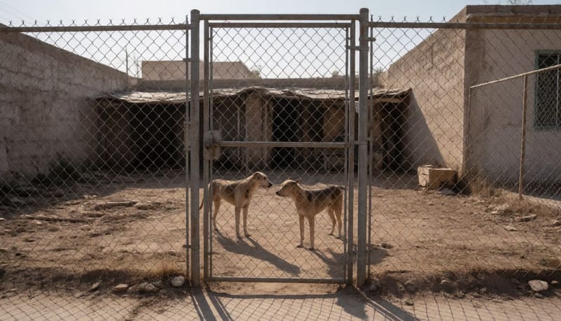 Dos perros desnutridos rescatados de un domicilio abandonado en Parral