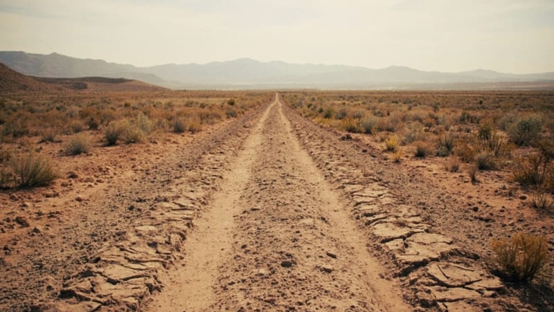 Tierra seca y agrietada en el paisaje desértico del norte de Chihuahua
