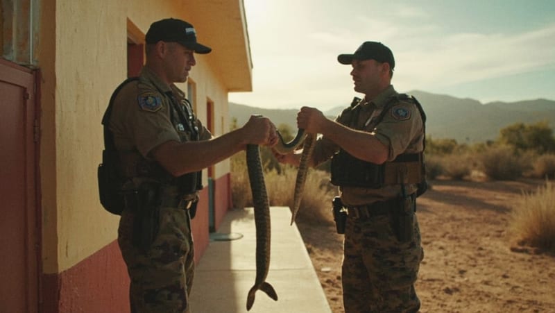 Serpiente localizada en las afueras de secundaria en Camargo