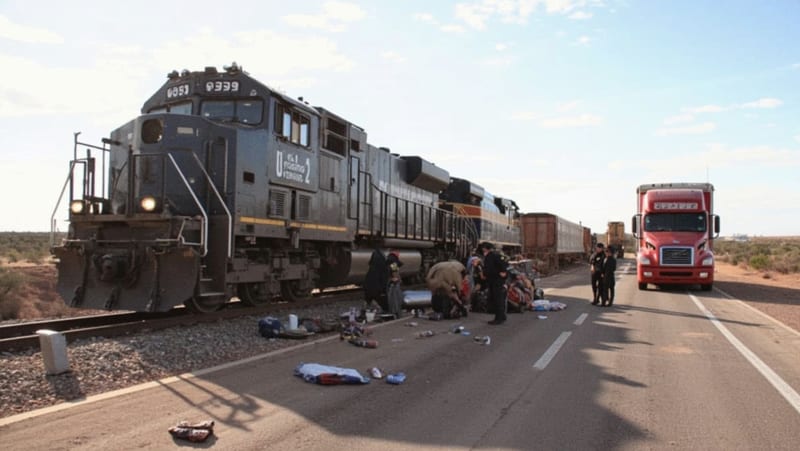 Tráiler intentó ganarle el paso al tren en Los Silos y fue arrollado; no hubo lesionados