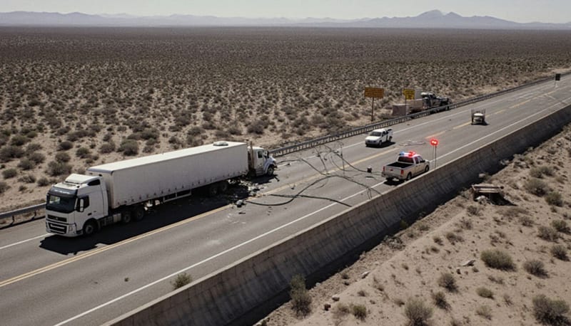 Trailero causa accidente en la carretera Chihuahua-Delicias; hay un lesionado