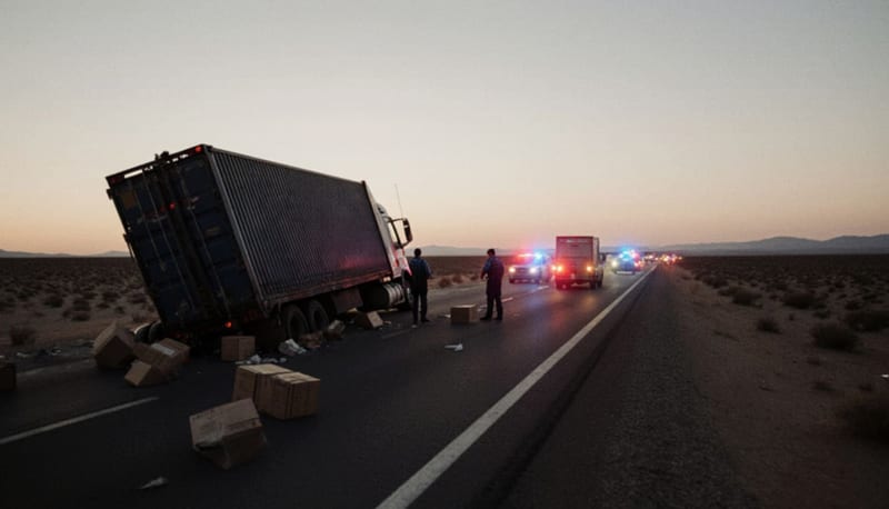 Volcadura de tráiler con queso crema genera ola de saqueos en carretera Chihuahua-Delicias