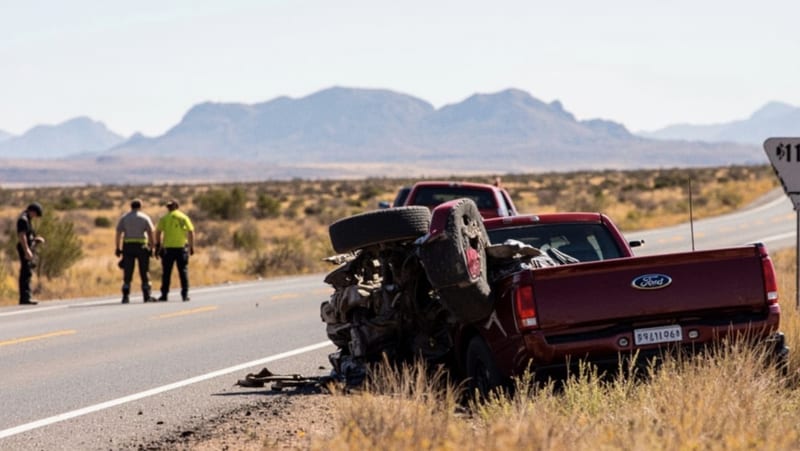 Volcadura en la carretera Aldama-Ojinaga deja conductor con lesiones leves